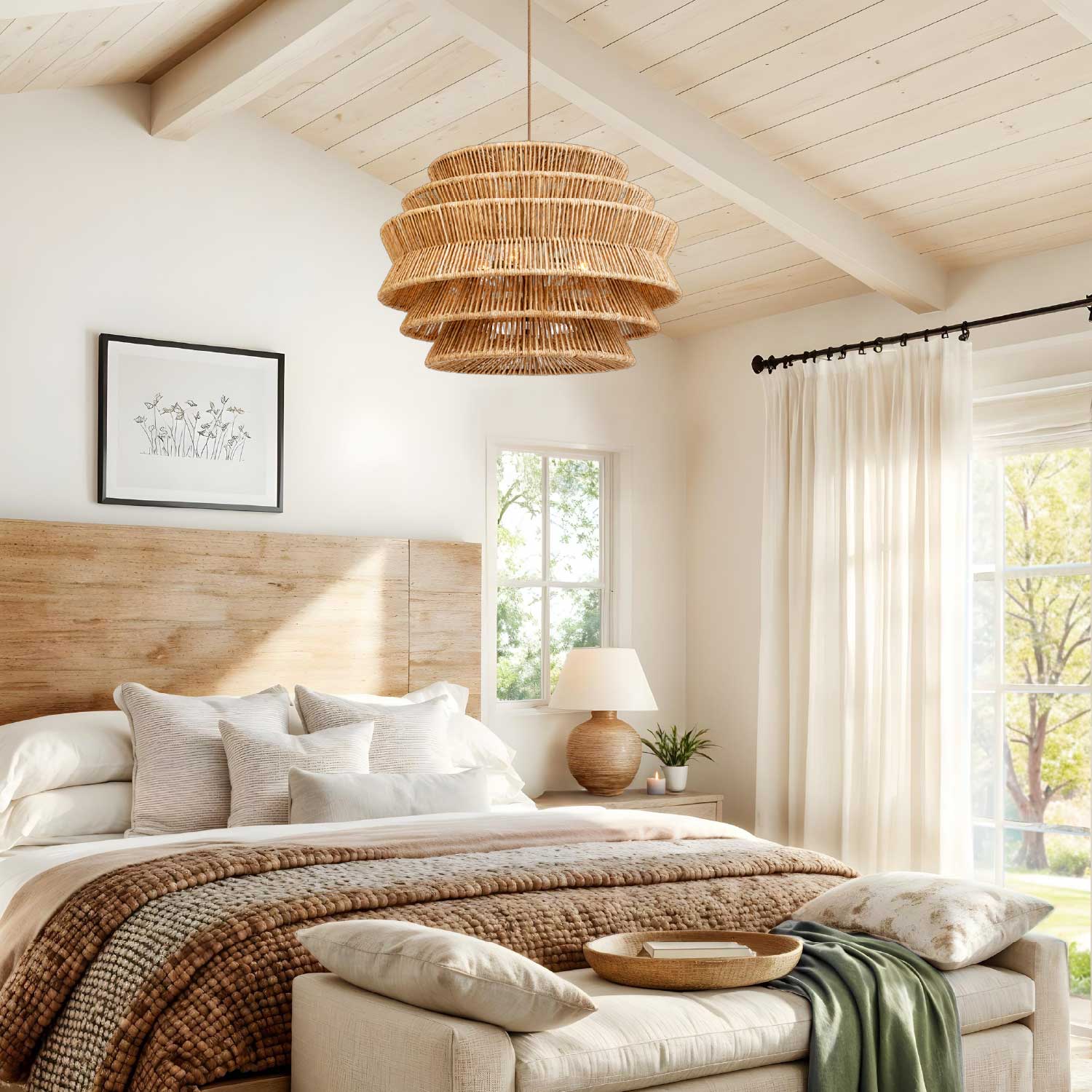 Veronica Rattan Pendant Light