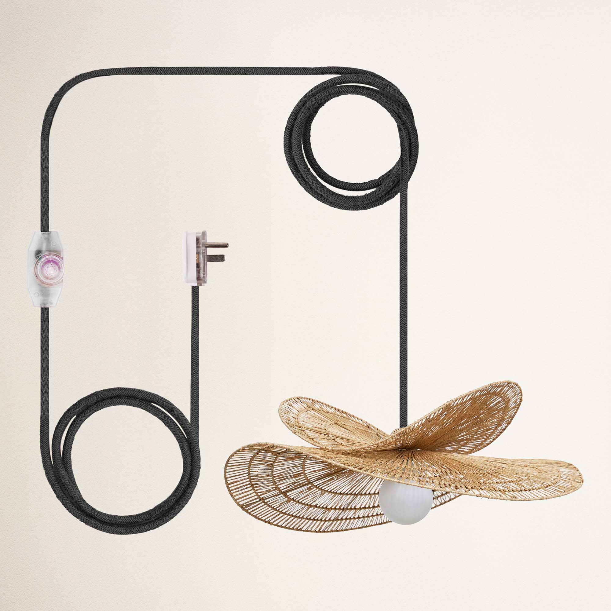 rowabi whisper leaf plug in black decorative wall light fixture with black metal frame and wicker shade