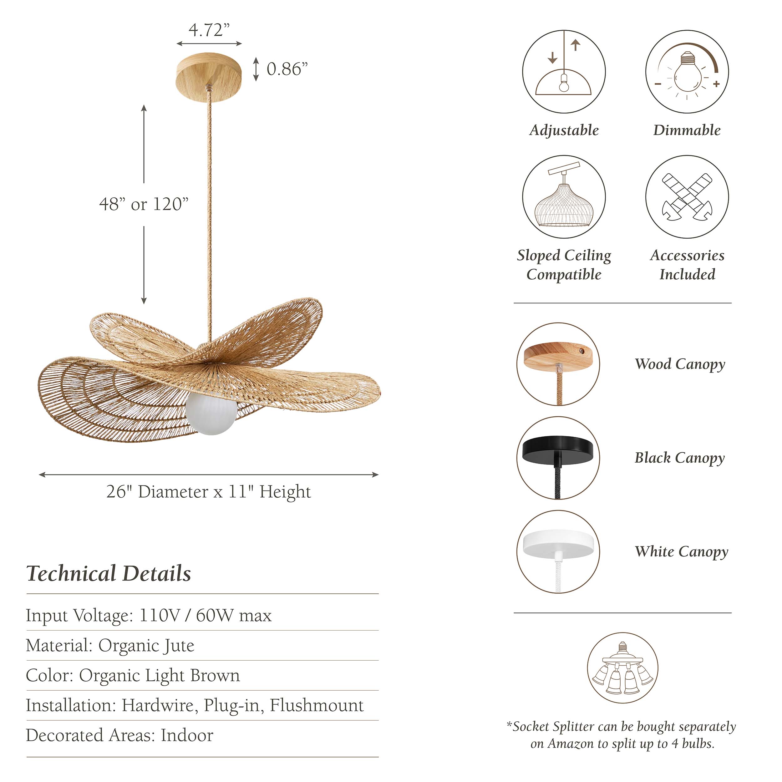 Whisper Leaf Rattan Pendant Light