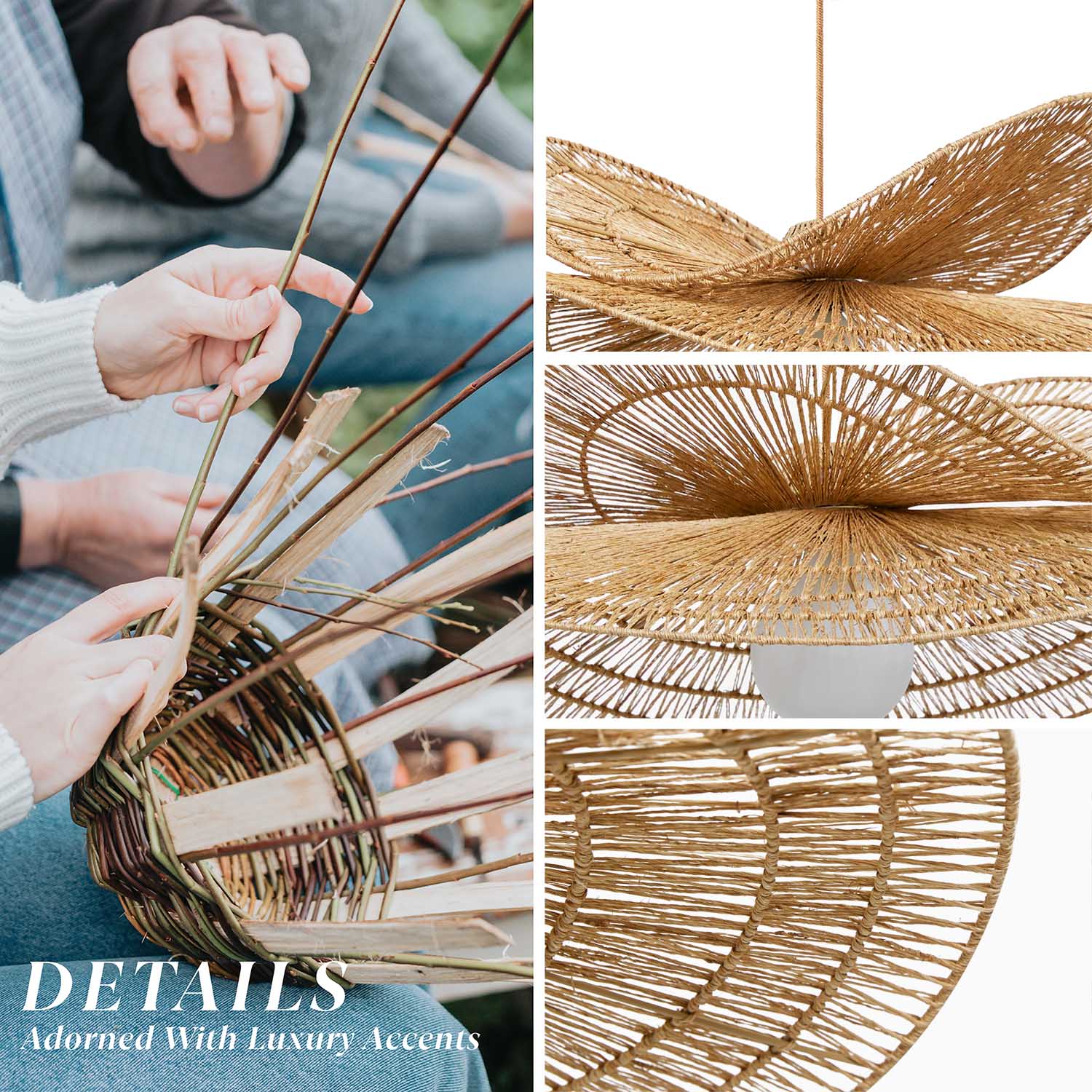 Whisper Leaf Rattan Pendant Light