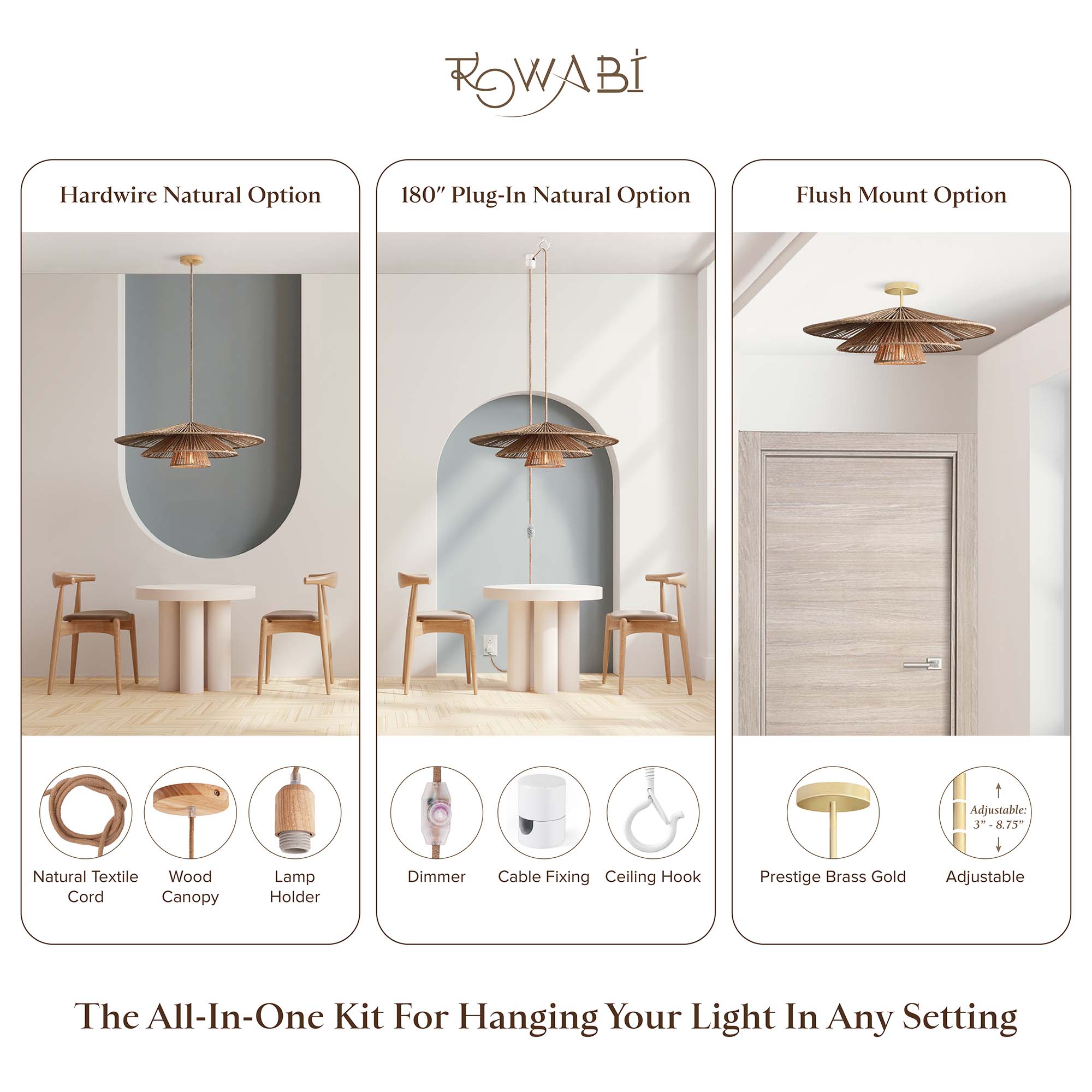 sammy tier rattan pendant light all in one kit