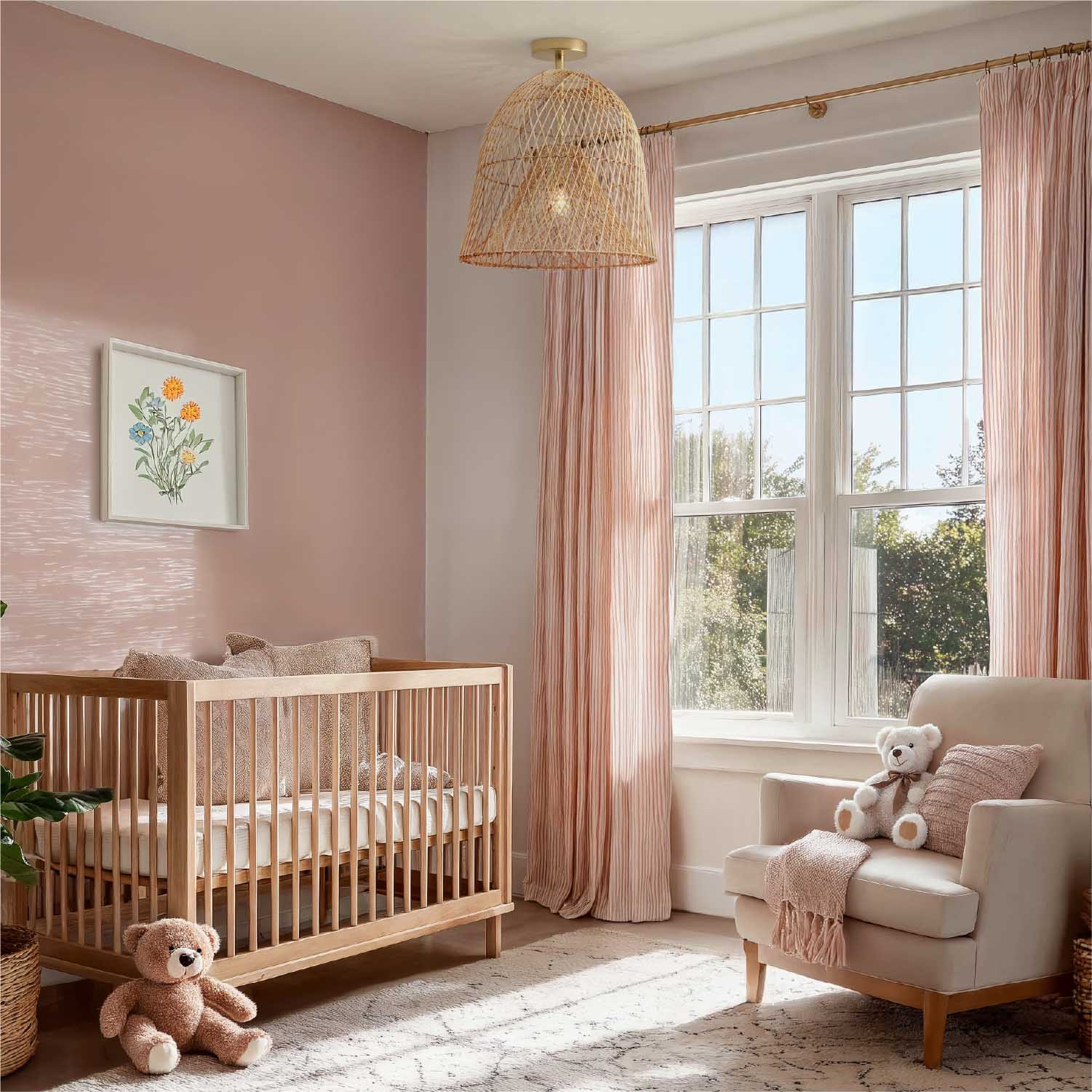 Santa Barbara Rattan Flush Mount Light