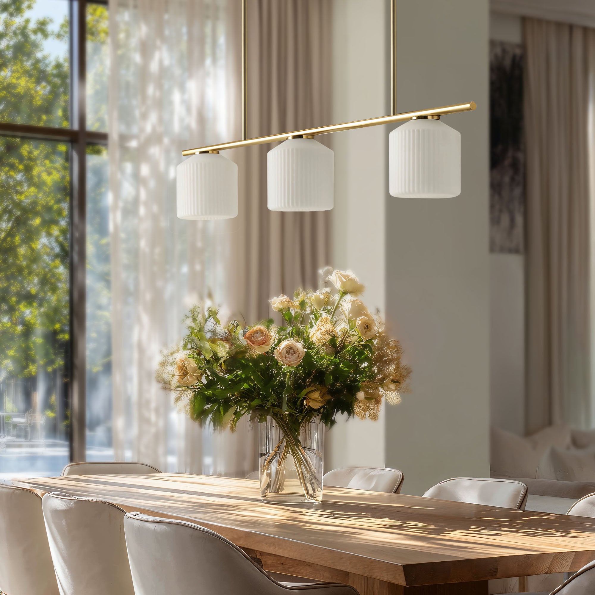 Serene Polished 3 Light Pendant Light