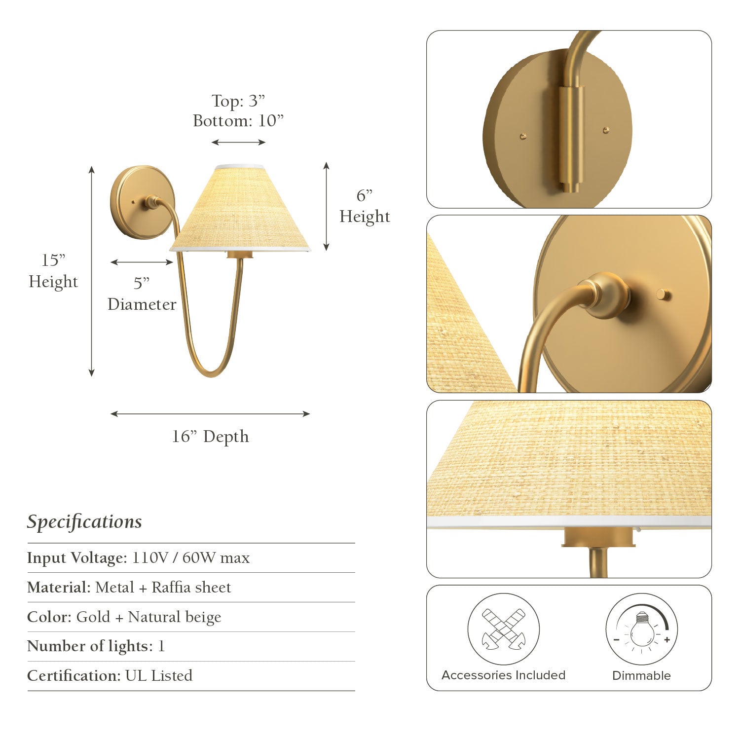 Rowabi Soleil Curve Arm Sconce