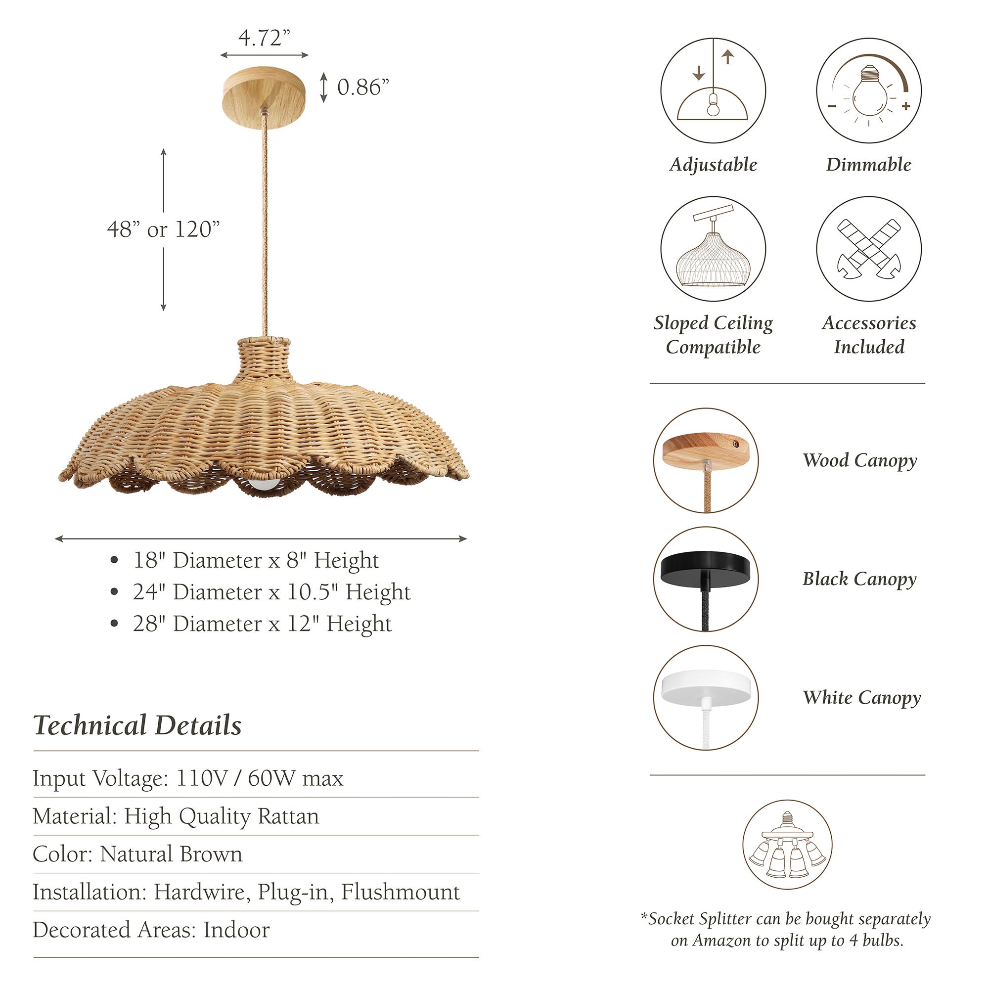 Aurelia Rattan Pendant Light