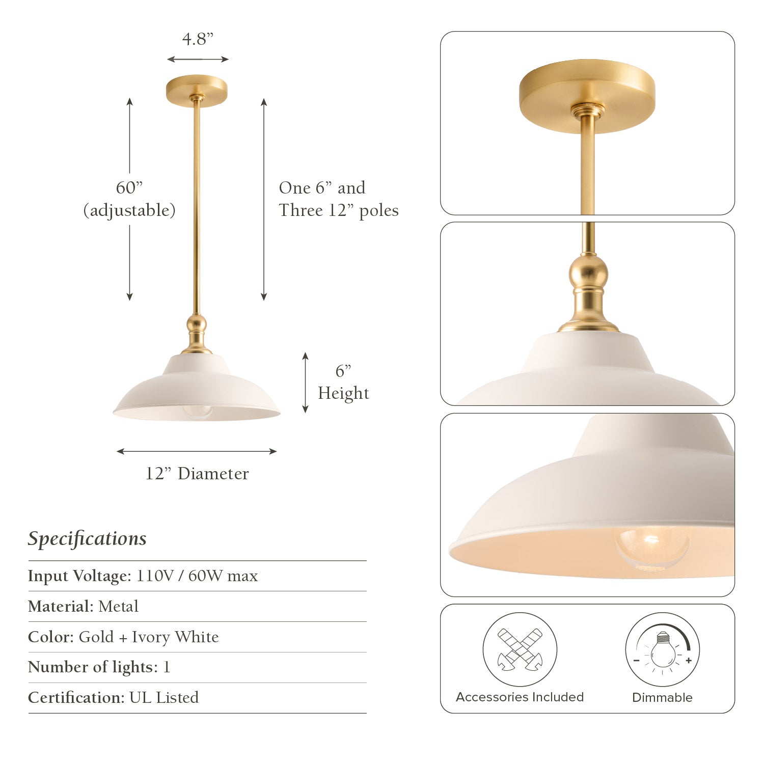 Tresor White Pendant Light