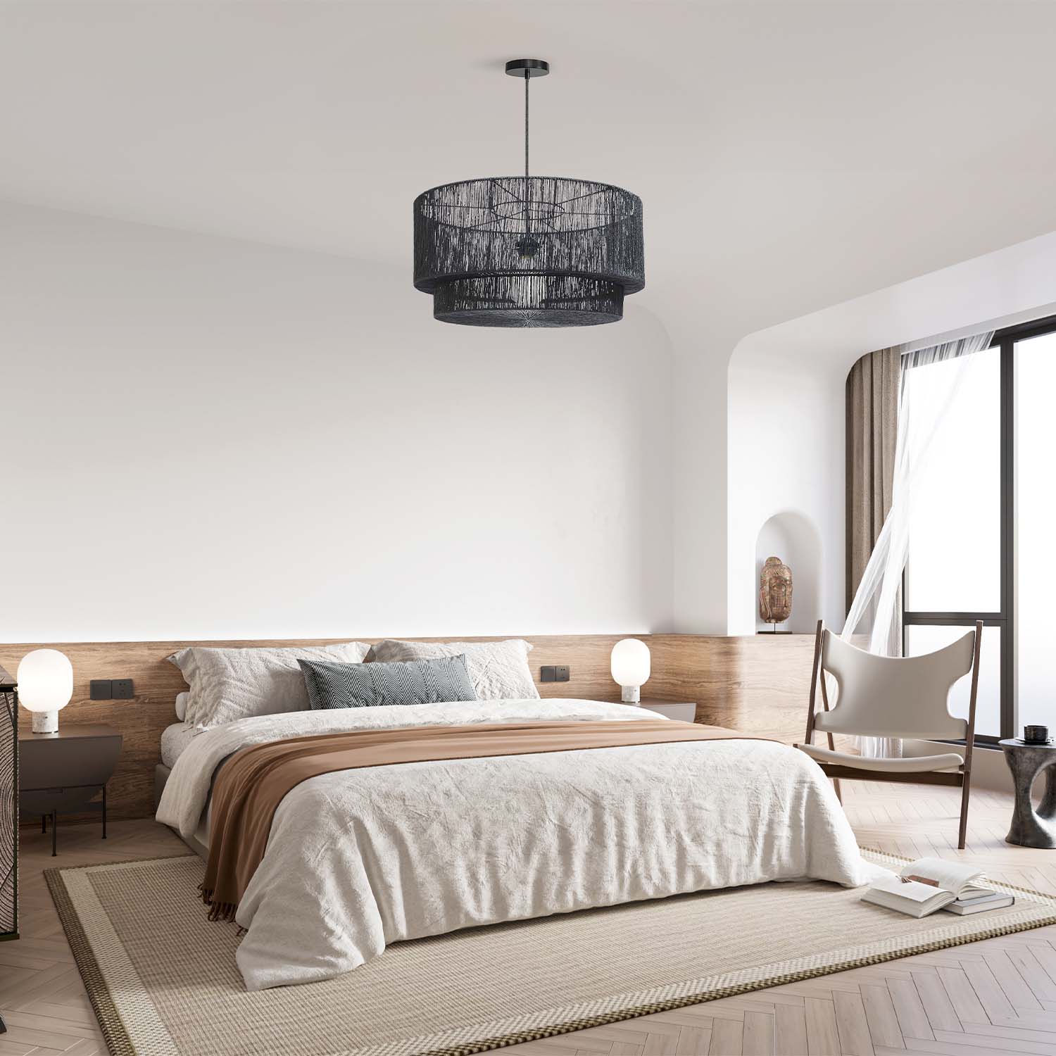 twilight lace rattan pendant light bedroom