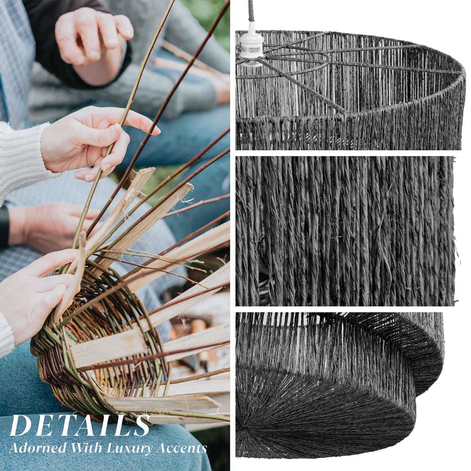 twilight lace rattan pendant light details