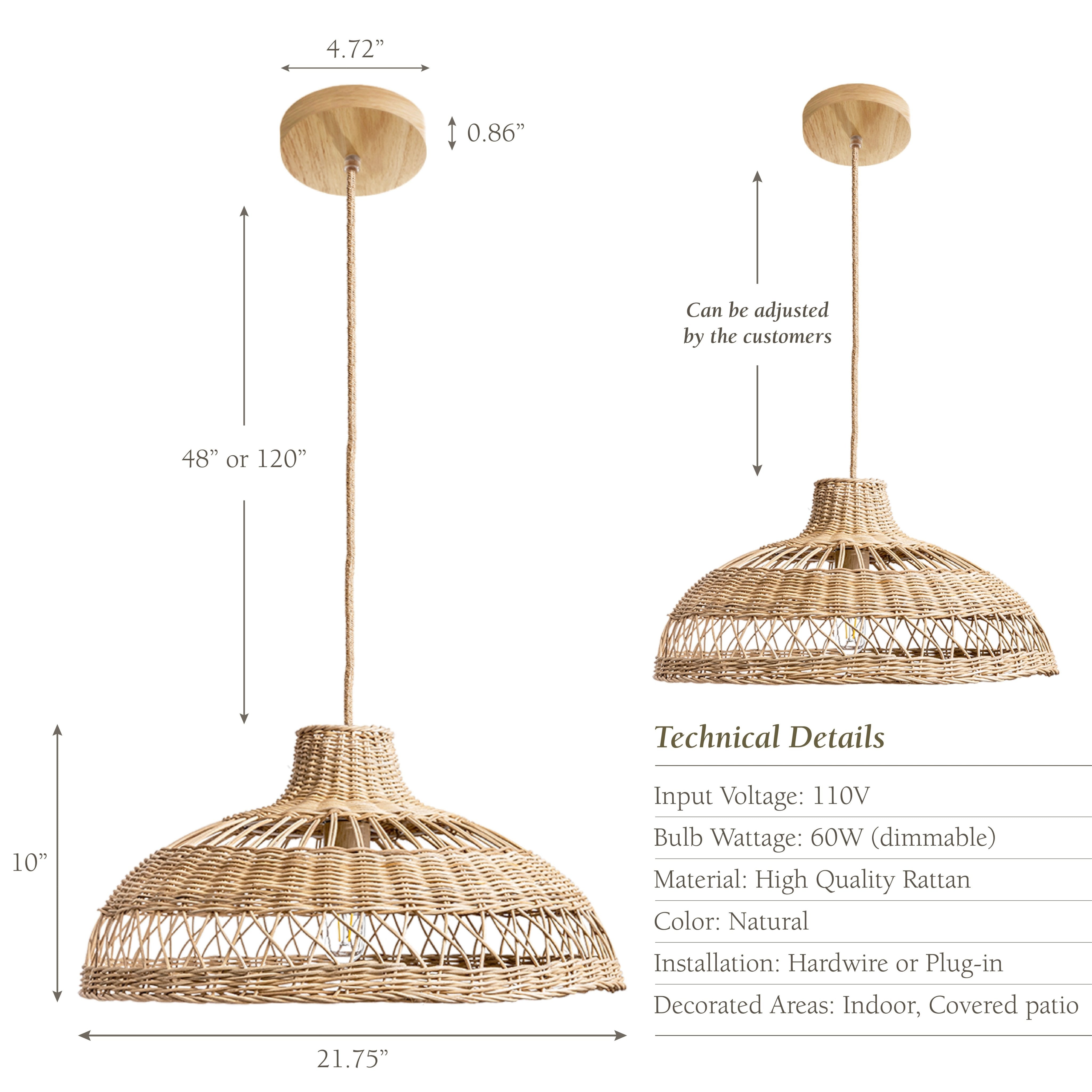 Avery Rattan Pendant Light