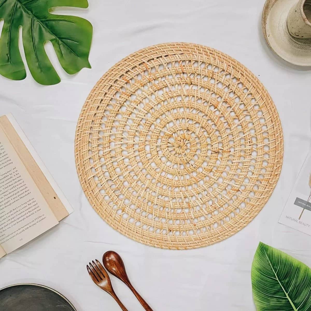 Elm Round Rattan Placemat - Rowabi