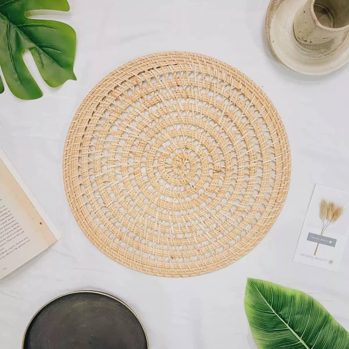 Elm Round Rattan Placemat - Rowabi