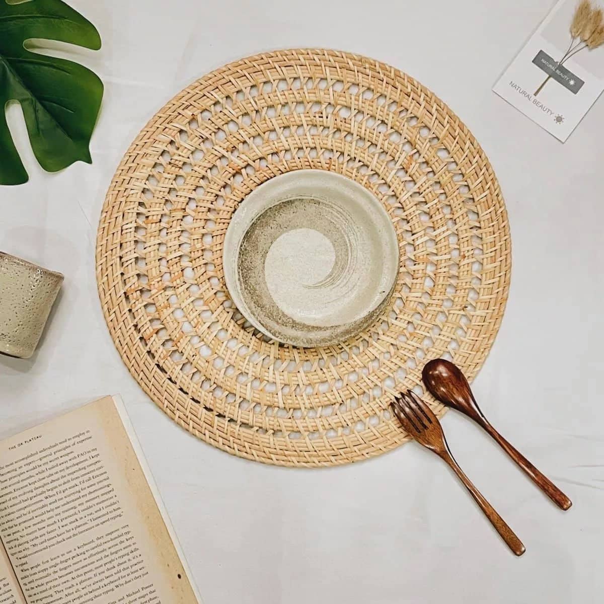 Elm Round Rattan Placemat - Rowabi