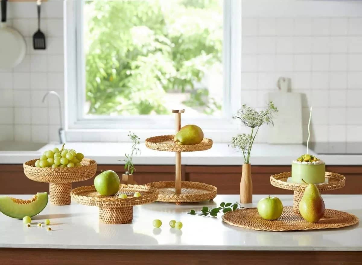 Etta Rattan Tray Large - Rowabi