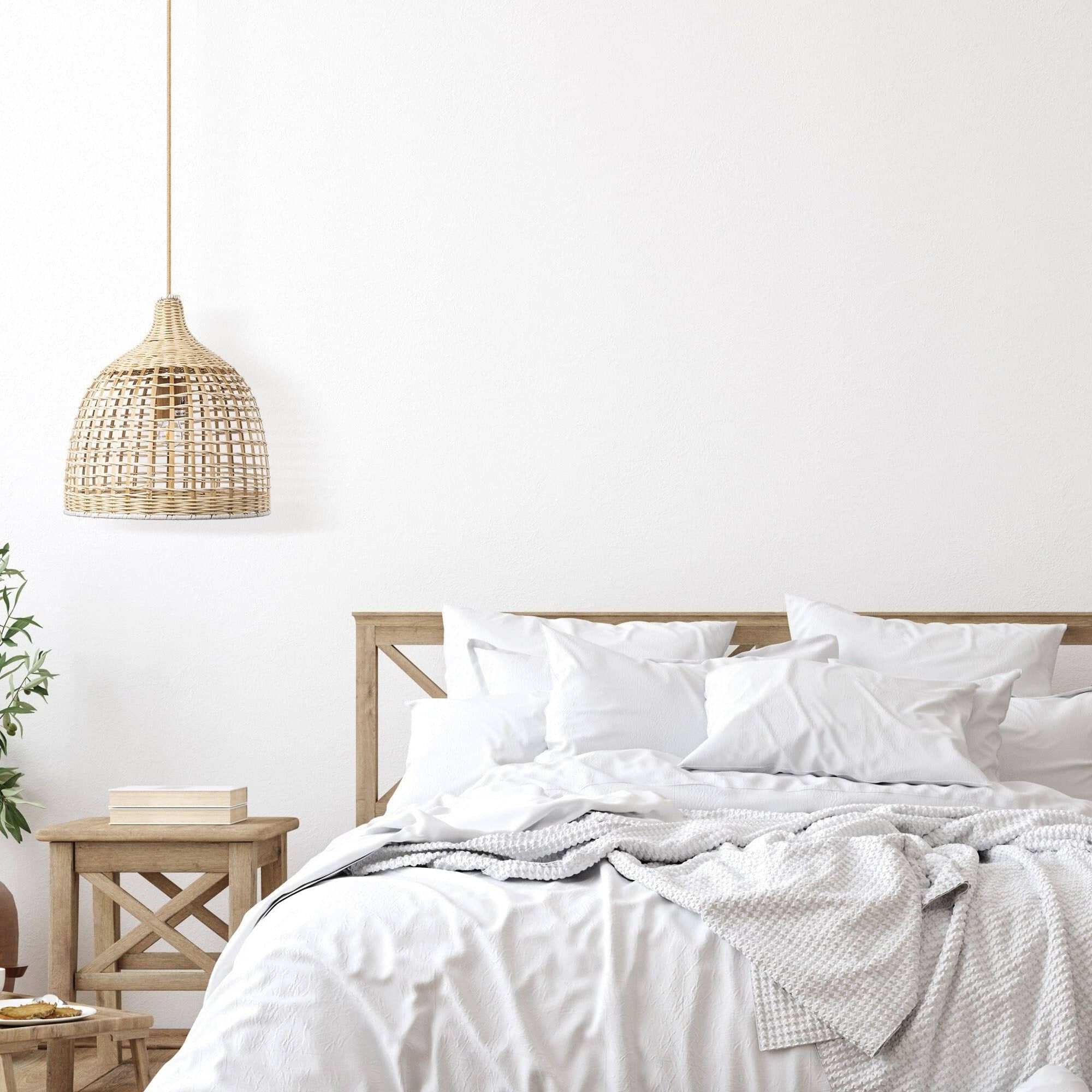 Abandon Lace Rattan Light Pendant - Bamboo Pendant Light, Boho Lamp, Rattan Furniture, Patio Pendant Light, Farmhouse, Bohemian Lampshade