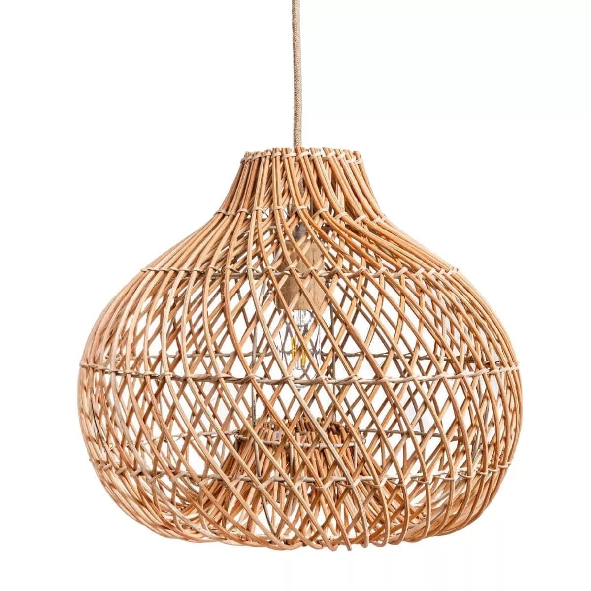 Ombra Dome Rattan Pendant Light - Rowabi