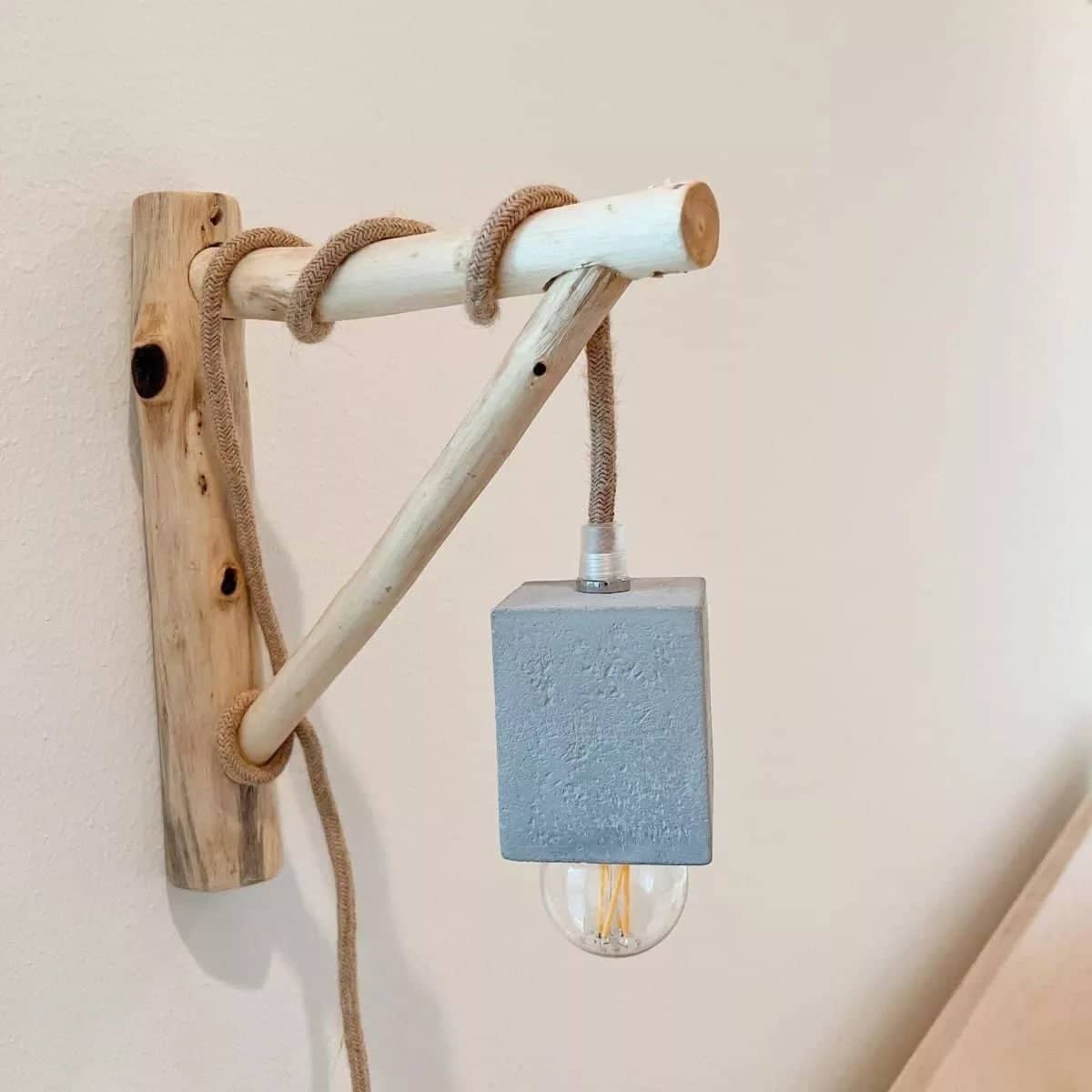 Tidal Concrete Sconce Lamp Plug In - Rowabi
