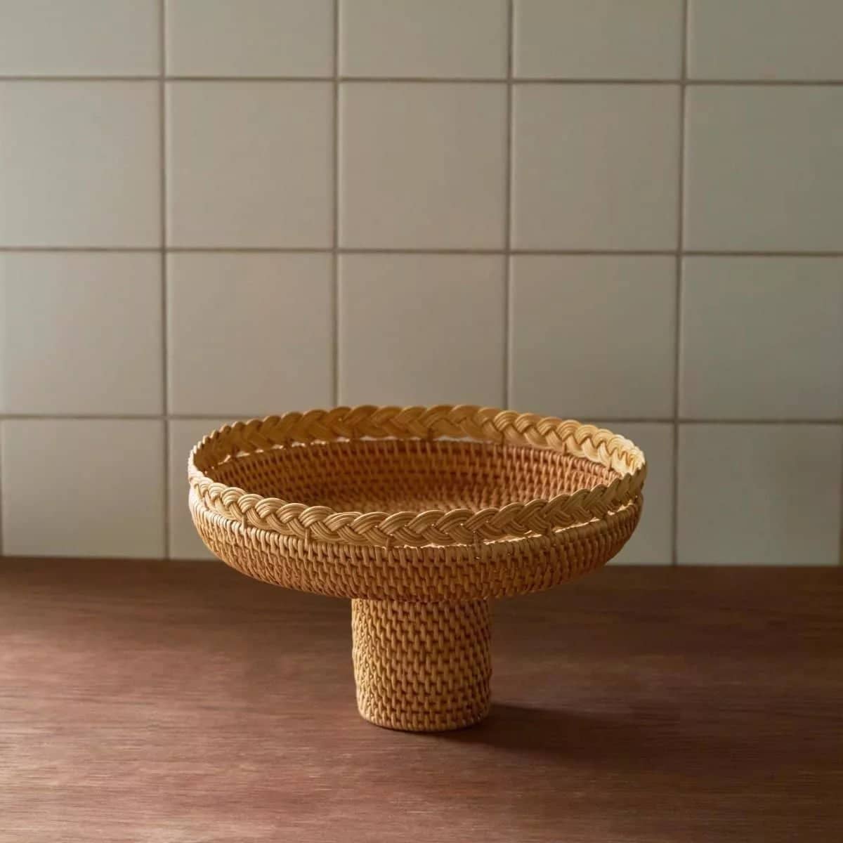 Zahara Round Rattan Tray - Rowabi