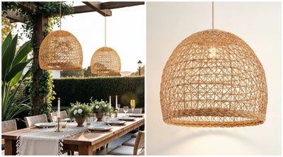 outdoor lumiere rattan pendant light covered outdoor use