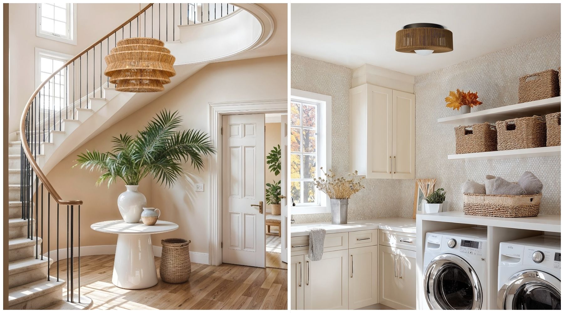 rattan linear chandelier ideas