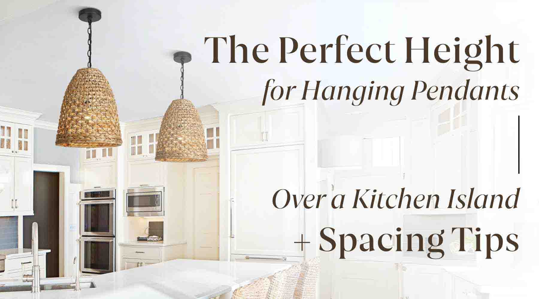 the perfect height for hanging pendants over a kitchen island