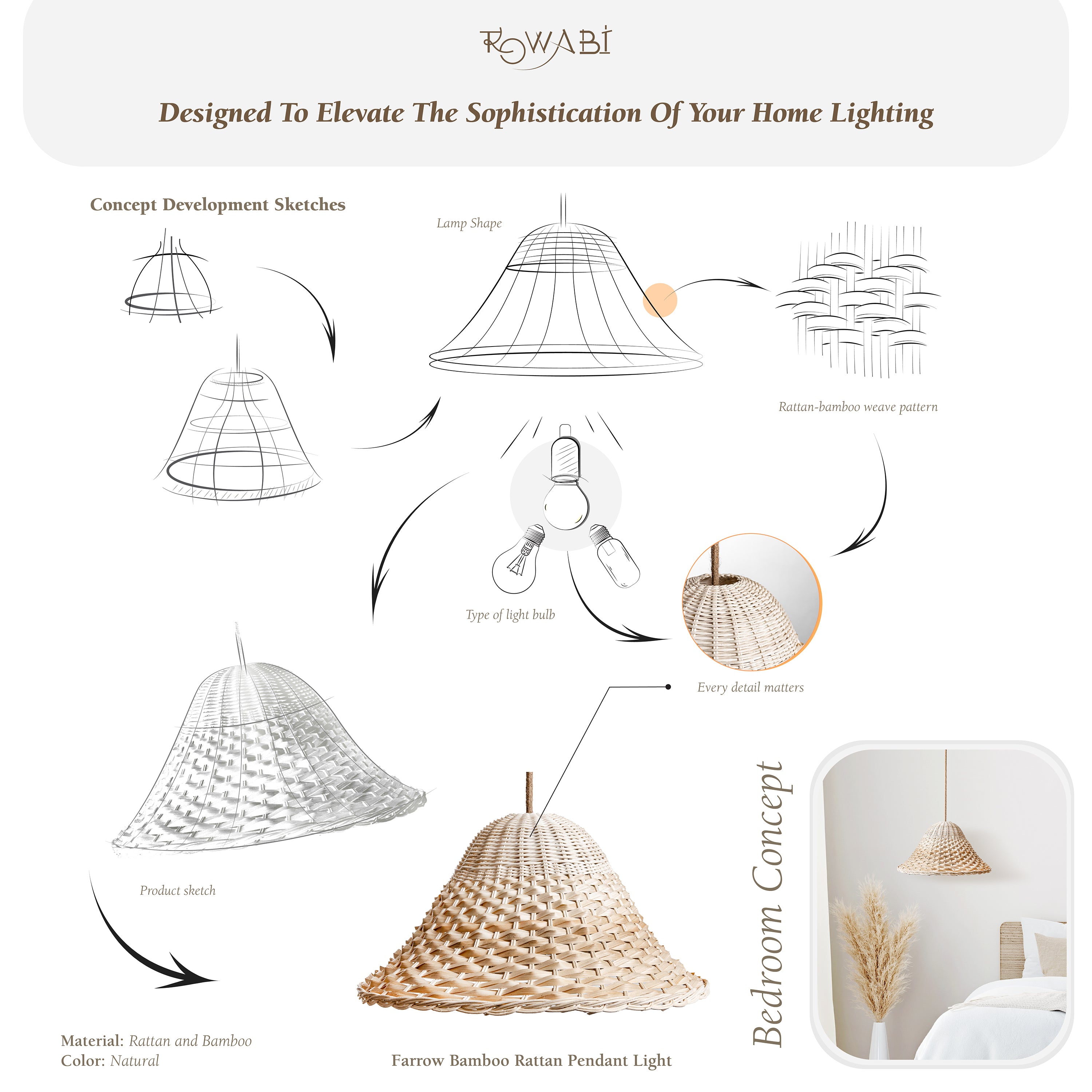 Farrow Rattan Pendant Light