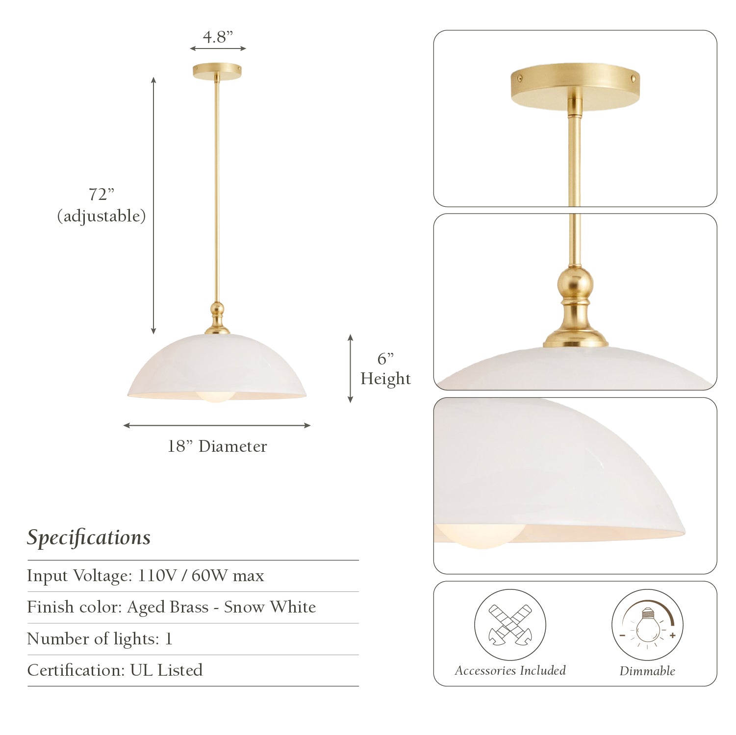 Eliza Dome Pendant Light