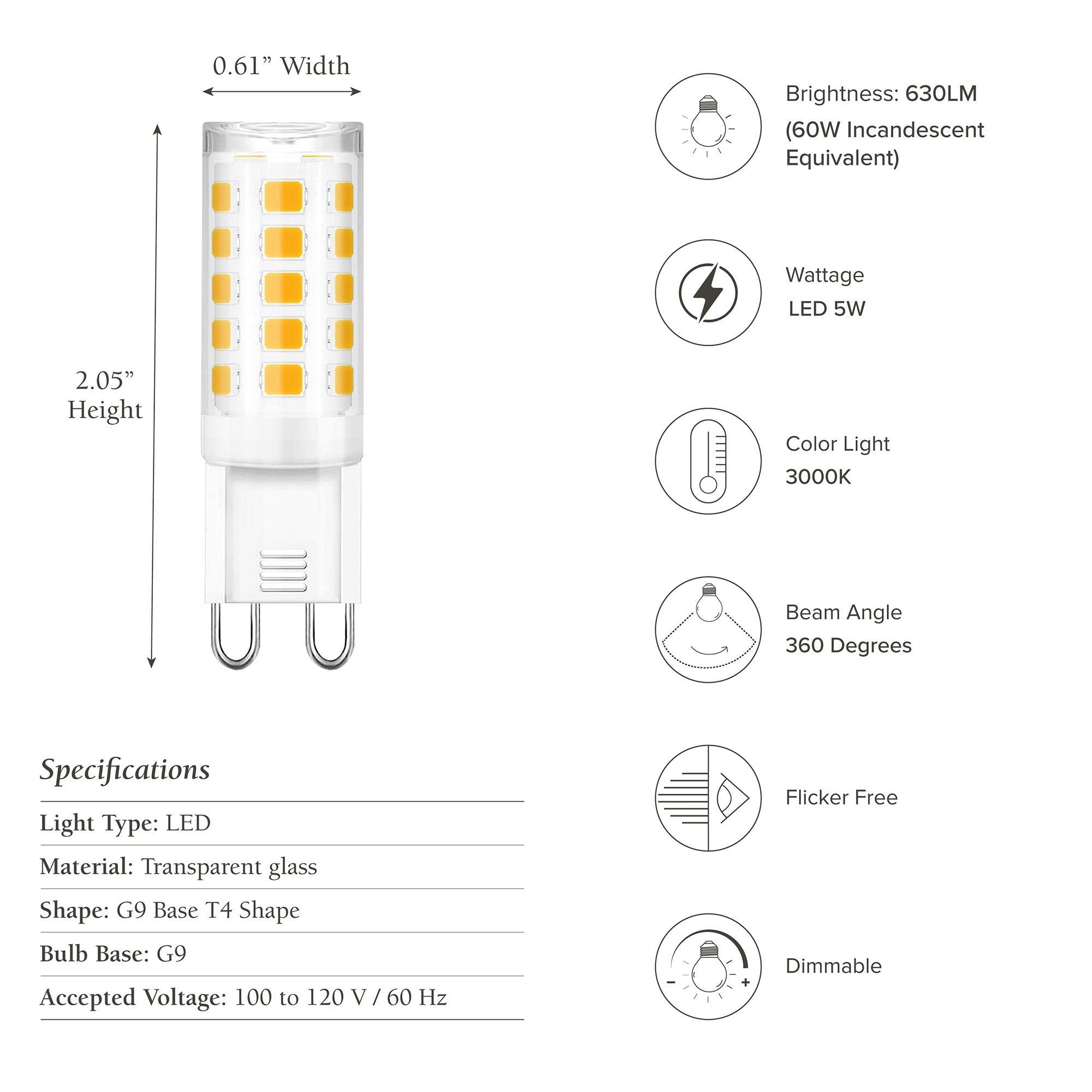 led bulb g9 5w