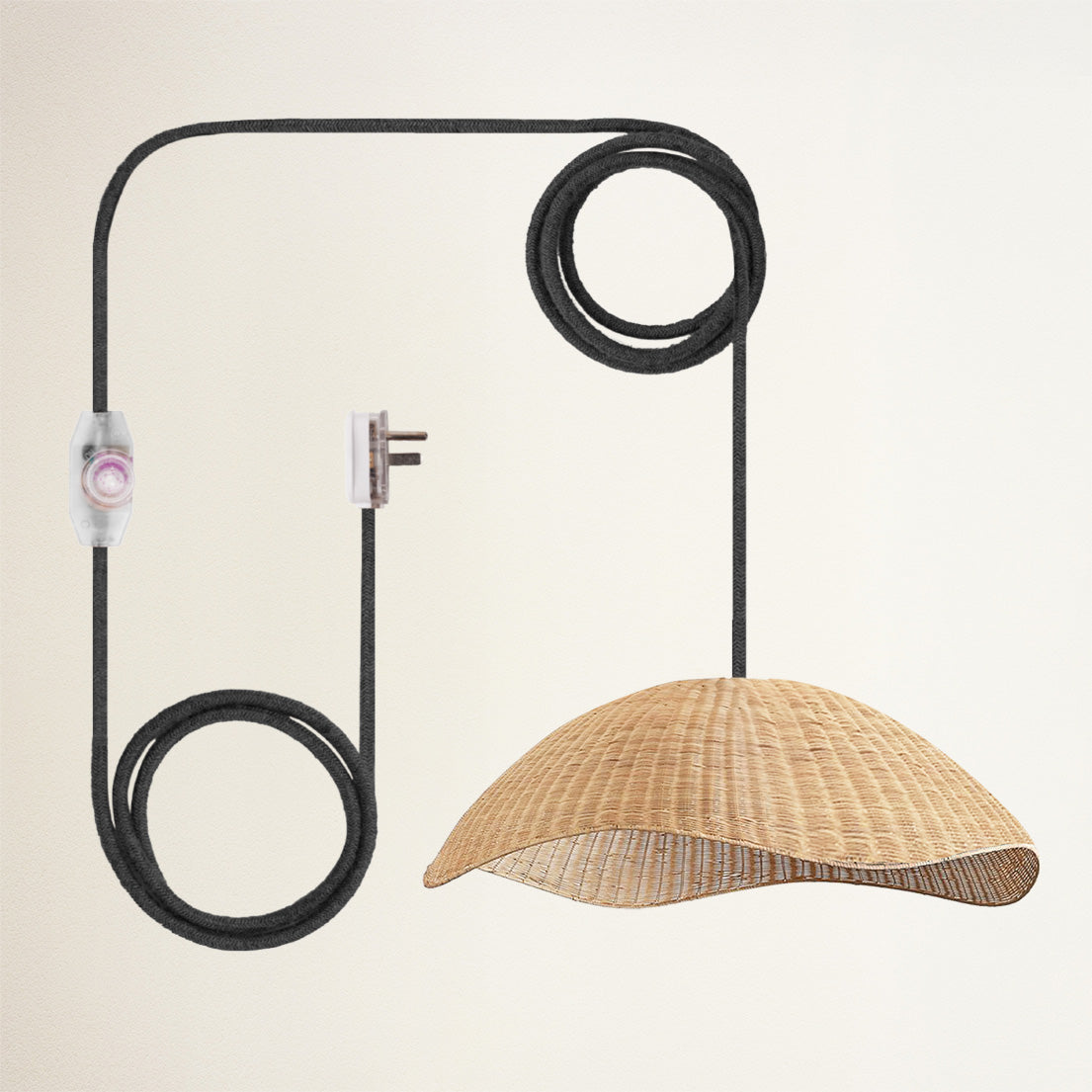 Nana Vermiculate Rattan Pendant Light