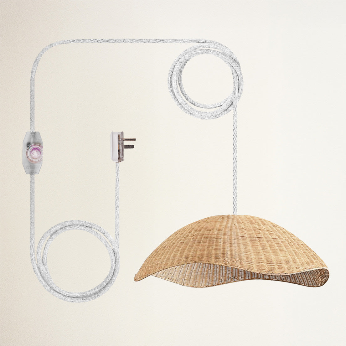 Nana Vermiculate Rattan Pendant Light