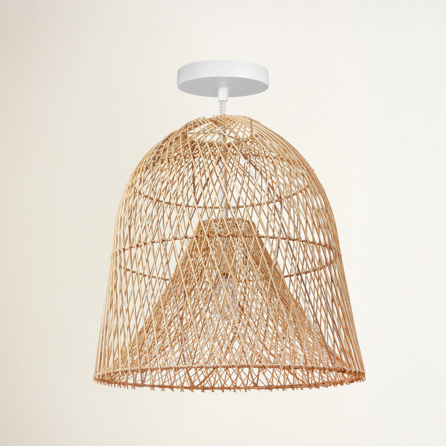 Santa Barbara Rattan Flush Mount Light
