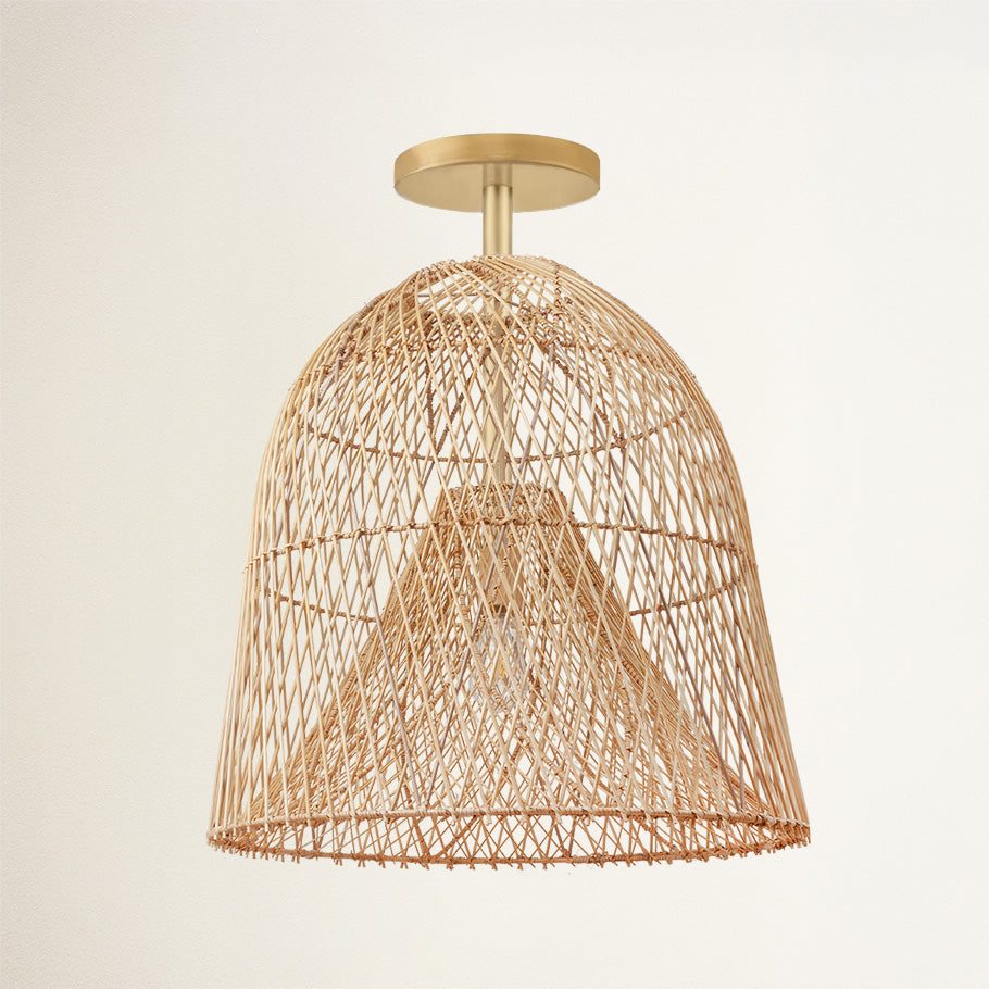 Santa Barbara Rattan Flush Mount Light
