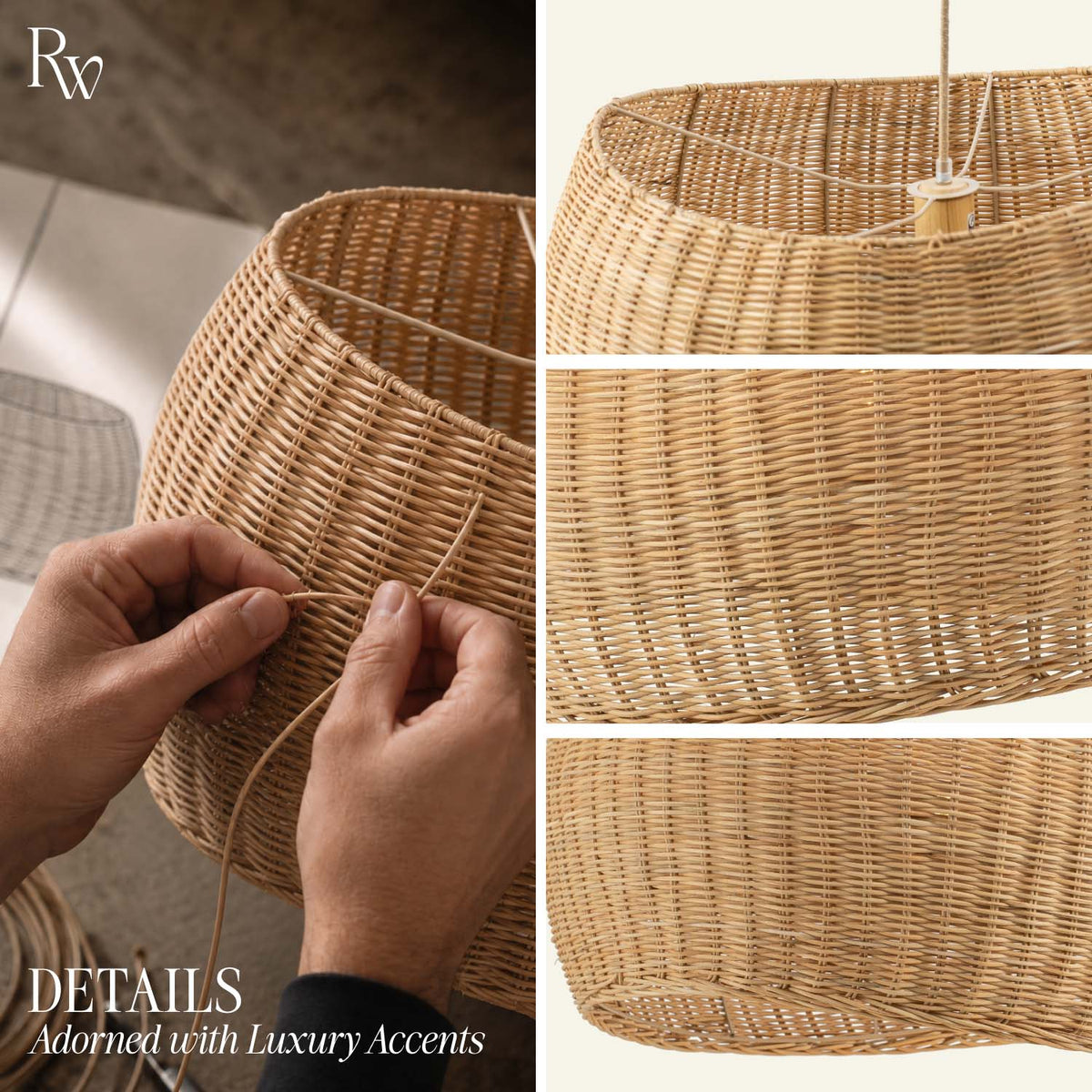 angelo rattan pendant light details