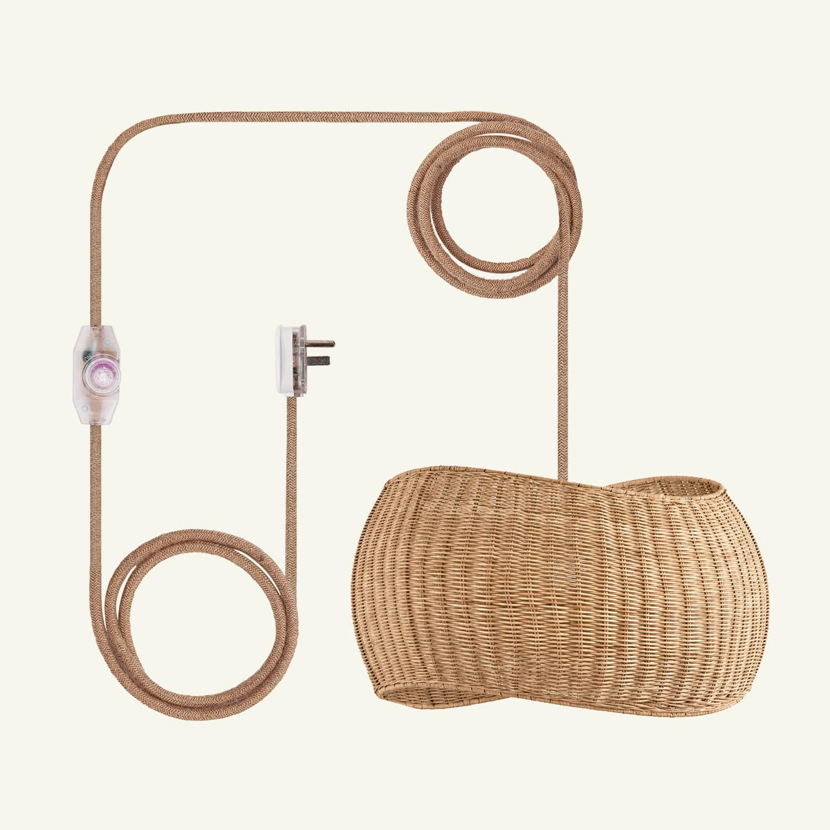 angelo rattan pendant light plug in natural