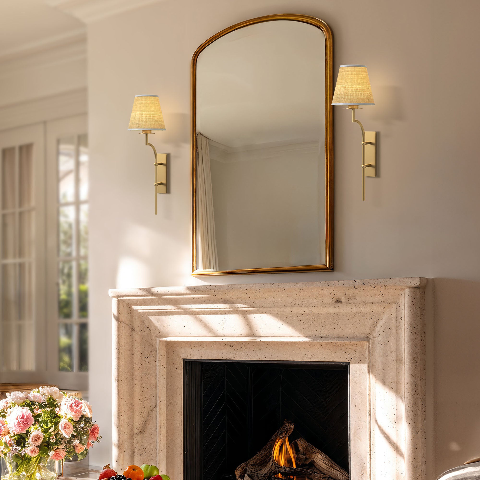 Rowabi Arco Handwoven Rattan Sconce