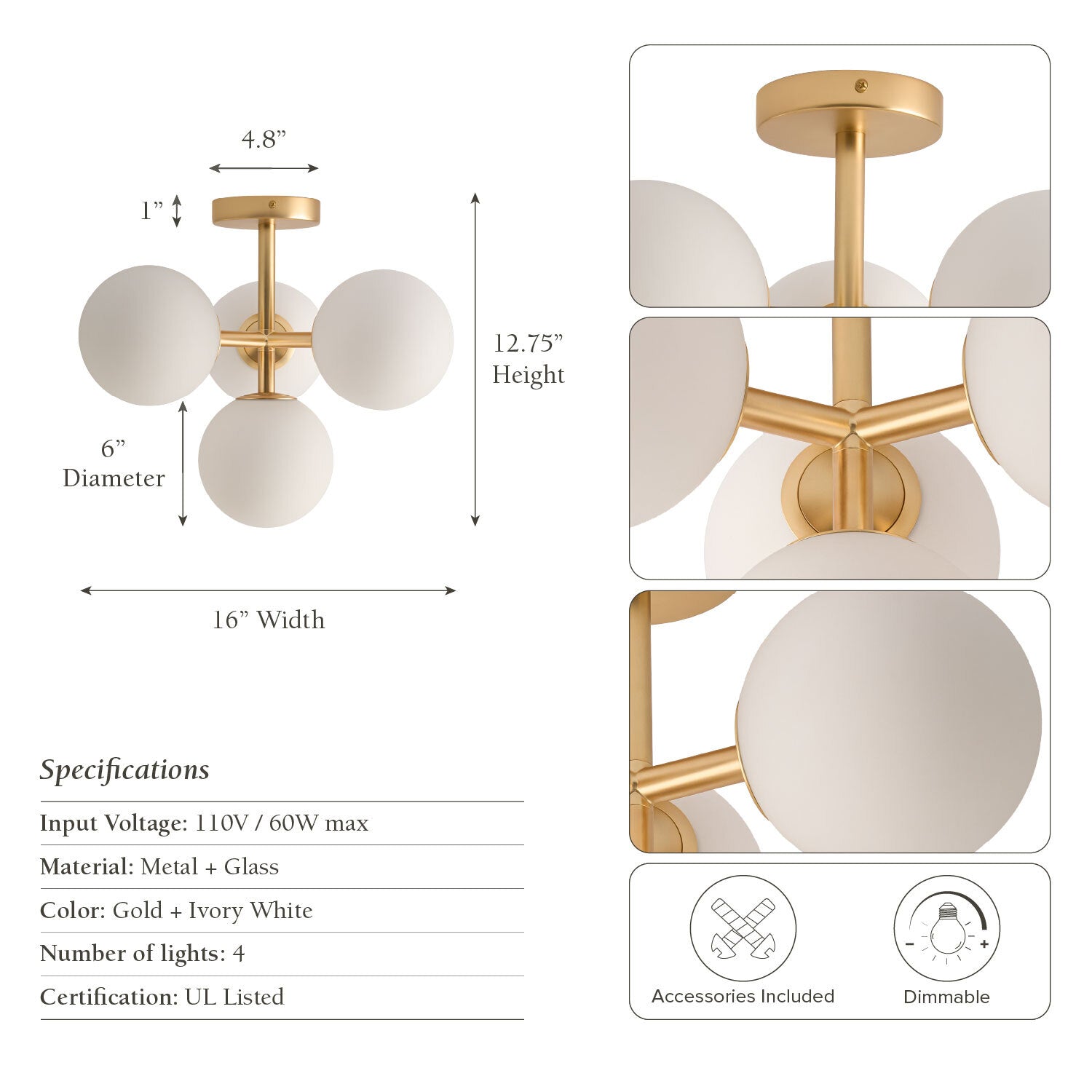 Arden Multi-Light Flush Mount