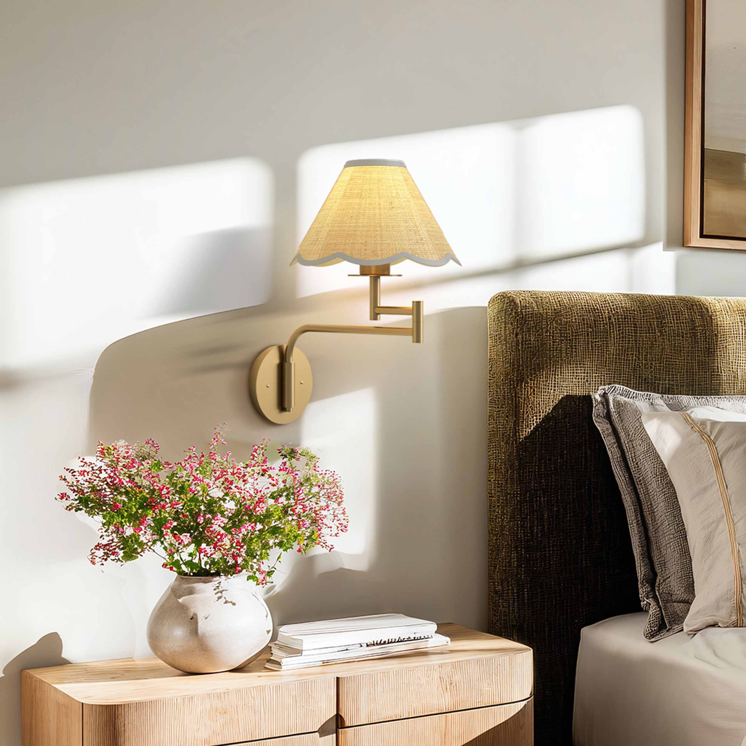 Rowabi Aria Clamp Rattan Sconce