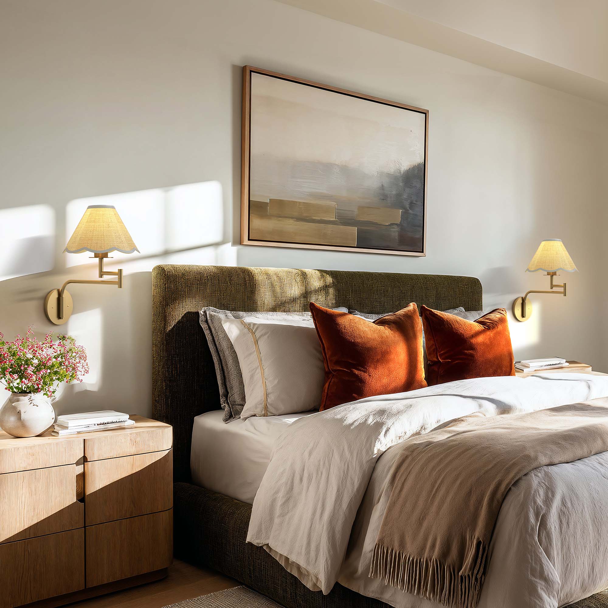 Rowabi Aria Clamp Rattan Sconce