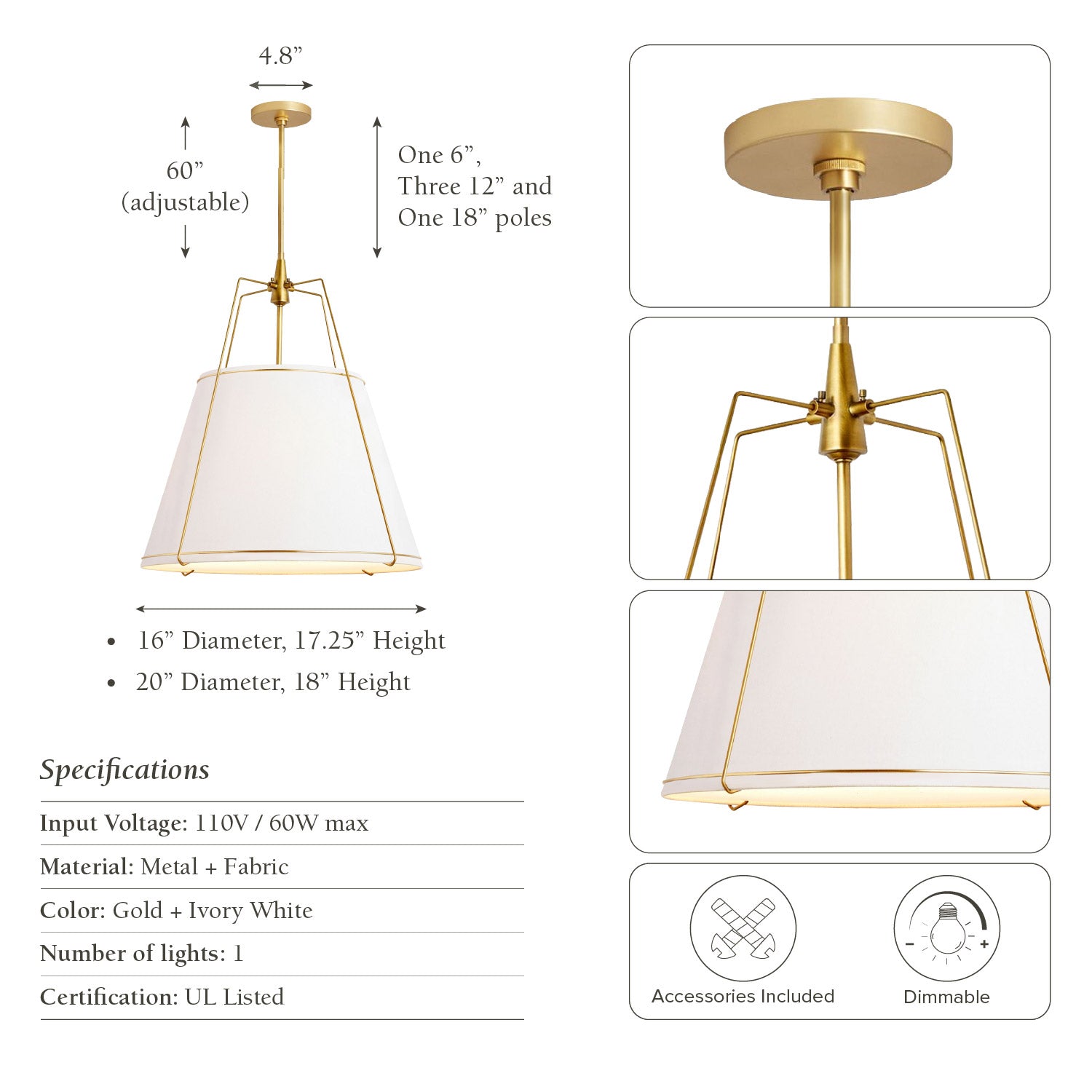 Arthur White Conical Pendant Light