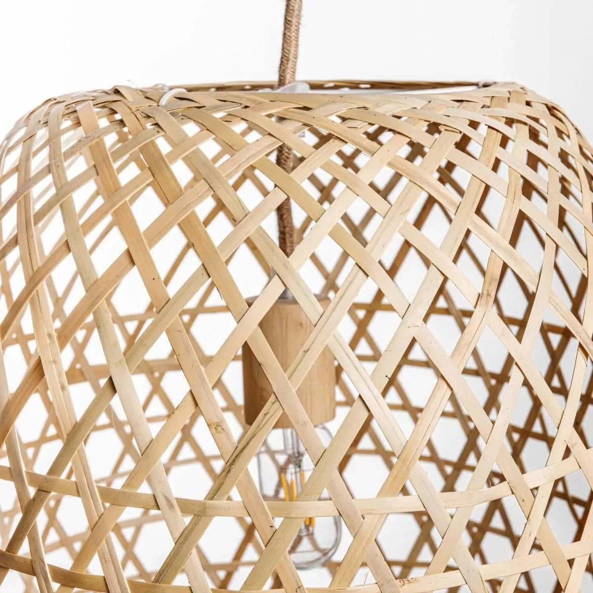 audra bamboo fish basket lantern pendant light detail 1