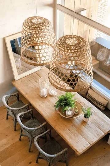 audra bamboo fish basket lantern pendant light dining room