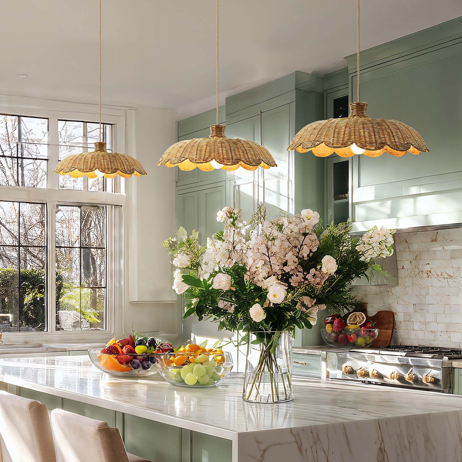 Aurelia Rattan Pendant Light