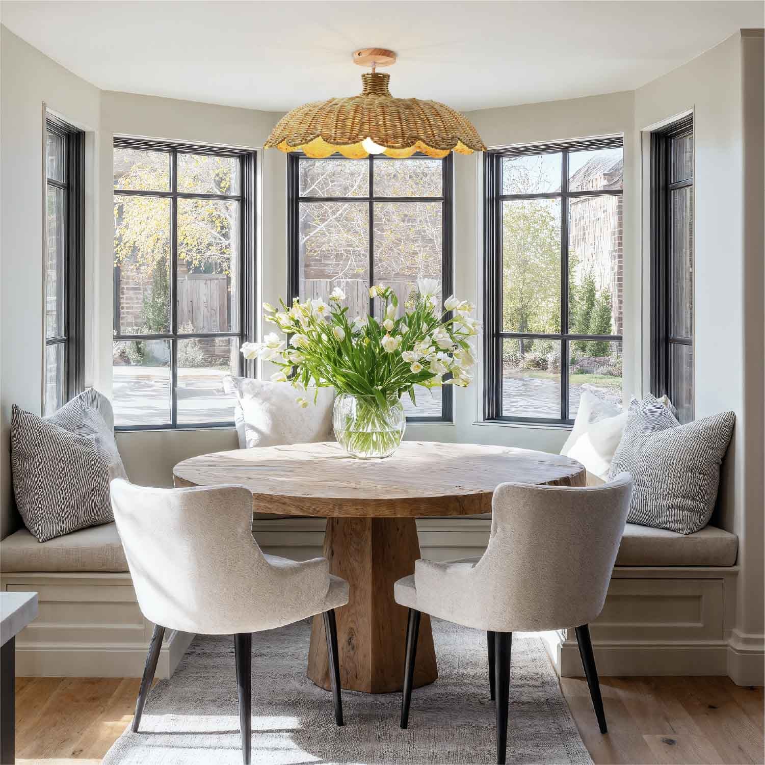 Aurelia Rattan Flush Mount Light