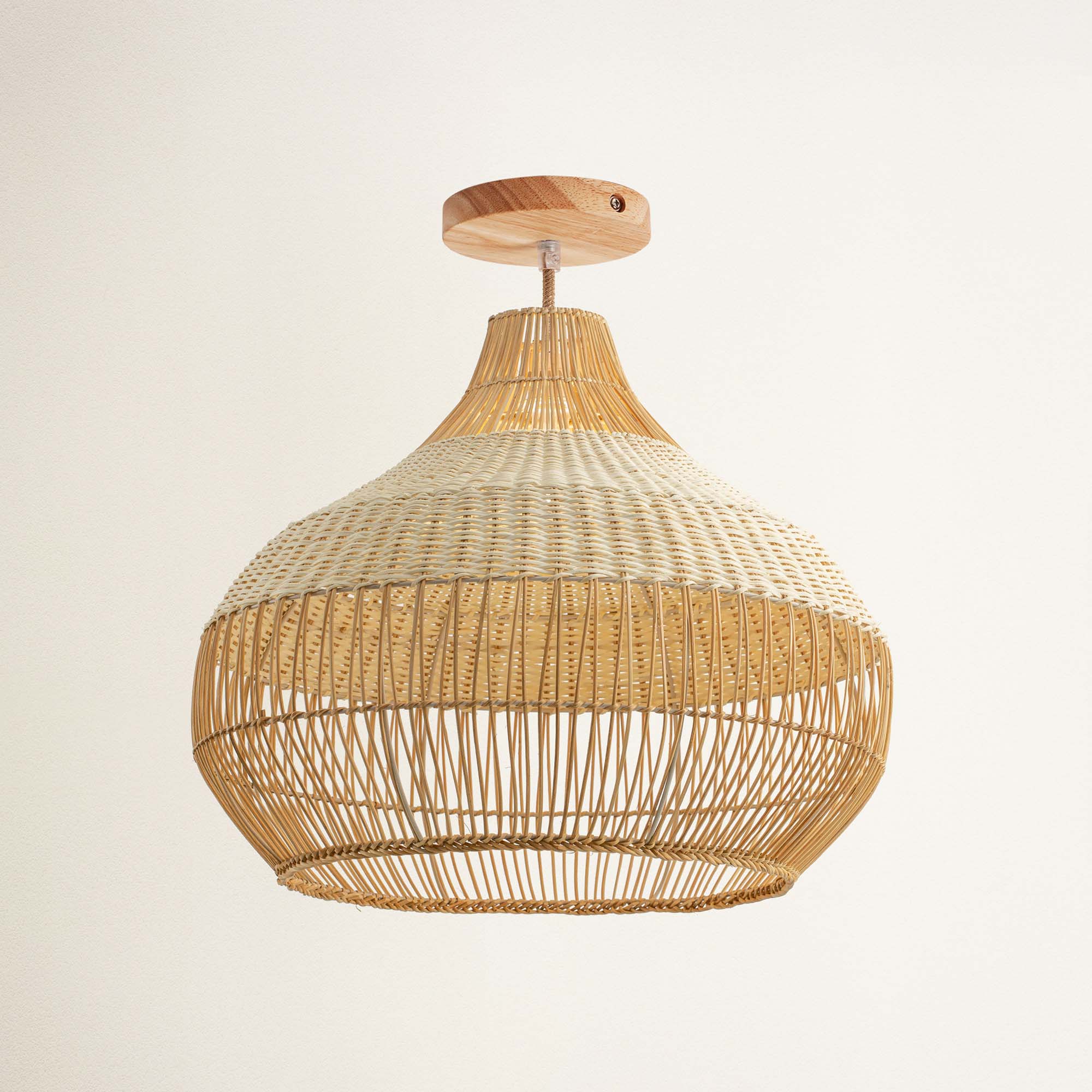 Beatrice Rattan Flush Mount Light