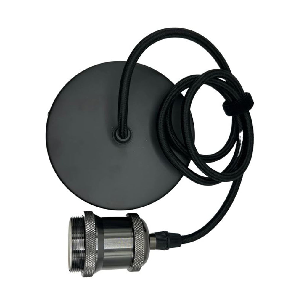 Black Hardwired Hanging Pendant Light Kit