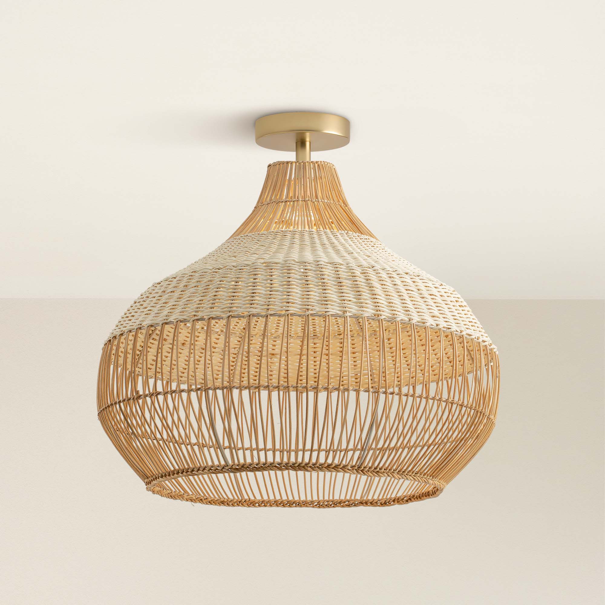 Beatrice Rattan Flush Mount Light