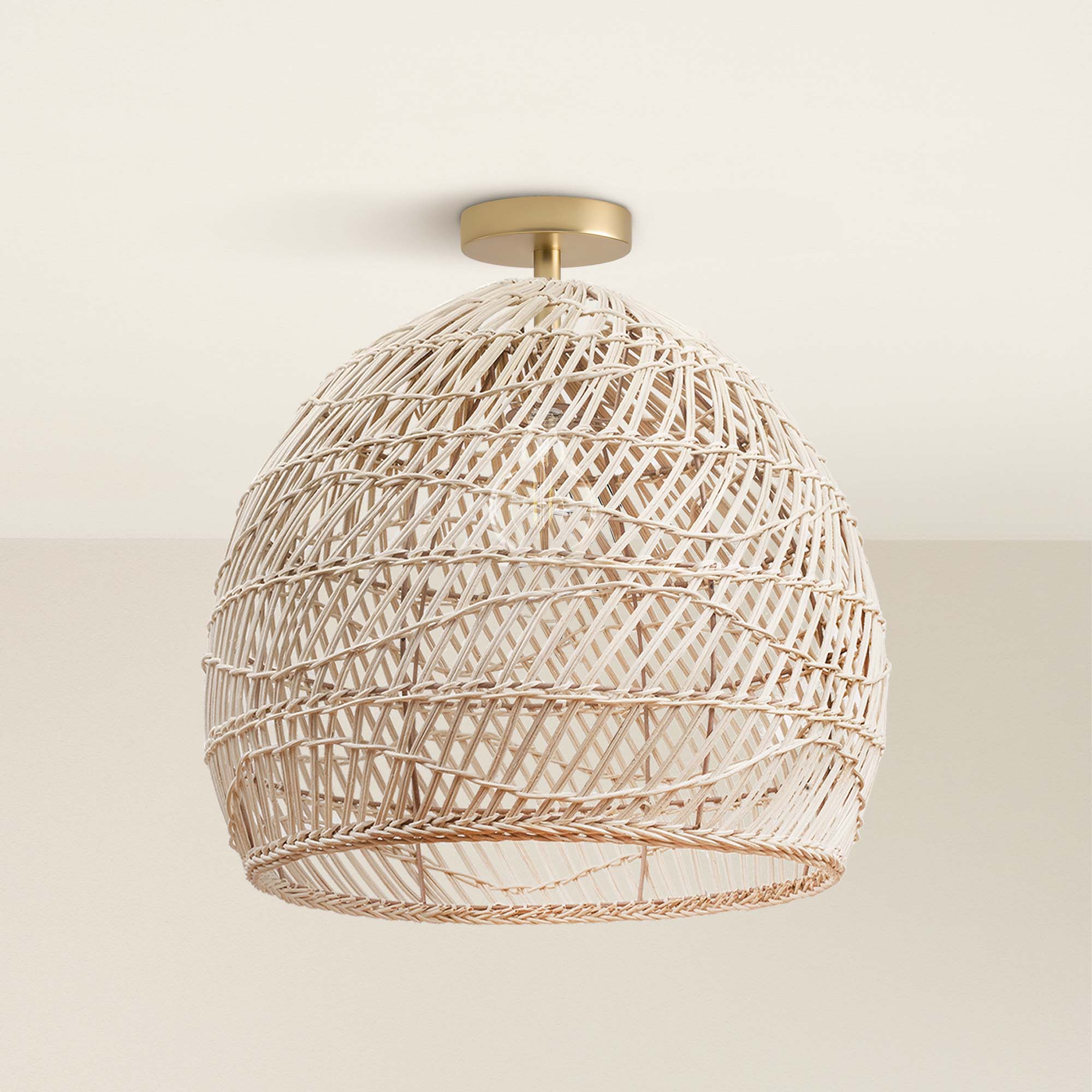 Santana Rattan Flush Mount Light