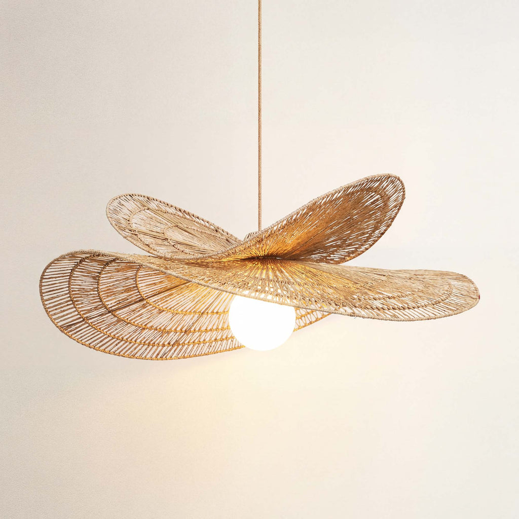 Outdoor Whisper Leaf Rattan Pendant Light