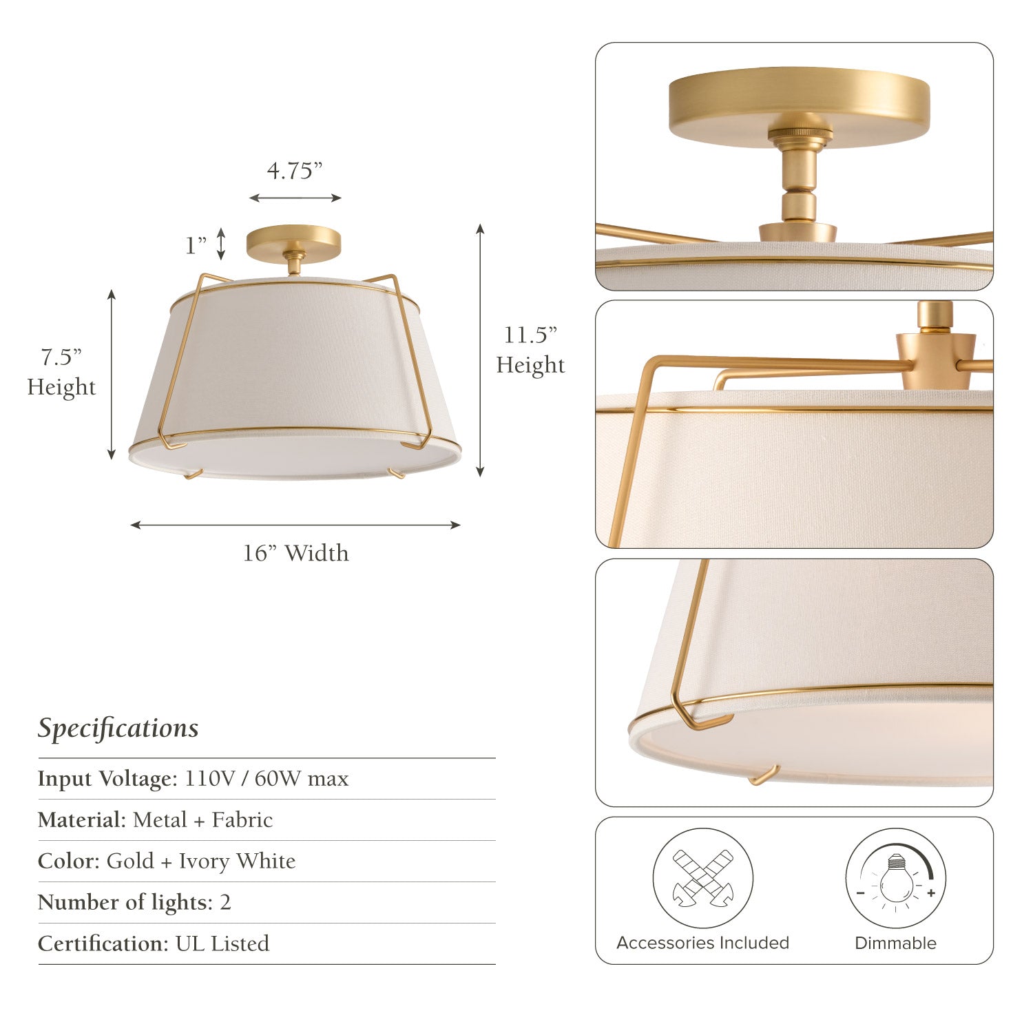 Crest Semi-Flush Mount