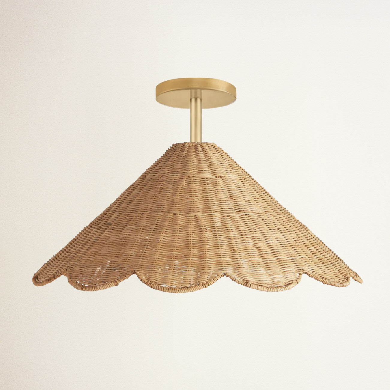 Daisy Cone Rattan Pendant Light