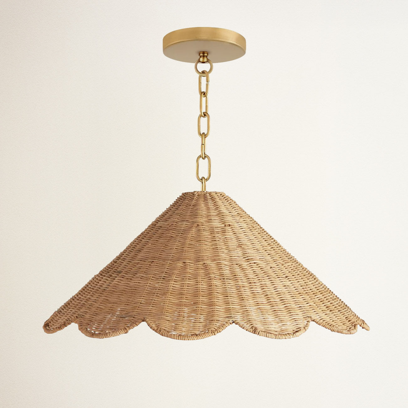 Daisy Cone Rattan Pendant Light